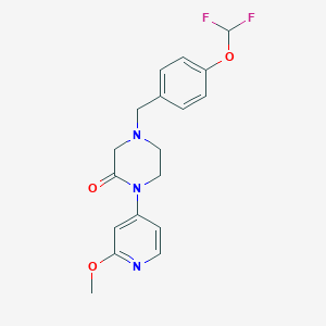 4-{[4-(Difluoromethoxy)phenyl]methyl}-1-(2-methoxypyridin-4-yl)piperazin-2-one