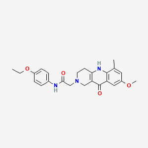 molecular formula C24H27N3O4 B2492622 N-(4-ethoxyphenyl)-2-(8-methoxy-6-methyl-10-oxo-3,4,5,10-tetrahydrobenzo[b][1,6]naphthyridin-2(1H)-yl)acetamide CAS No. 1326888-57-6