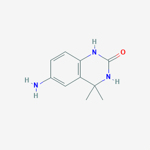 molecular formula C10H13N3O B2492624 6-Amino-4,4-dimethyl-3,4-dihydroquinazolin-2(1H)-one CAS No. 1936350-53-6