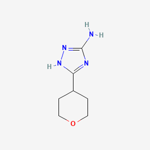 molecular formula C7H12N4O B2492625 5-(oxan-4-yl)-1H-1,2,4-triazol-3-amine CAS No. 1344229-83-9