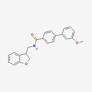 molecular formula C23H21NO3 B2492626 N-((2,3-dihydrobenzofuran-3-yl)methyl)-3'-methoxy-[1,1'-biphenyl]-4-carboxamide CAS No. 2320953-41-9