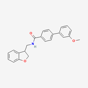 molecular formula C23H21NO3 B2492626 N-((2,3-ジヒドロベンゾフラン-3-イル)メチル)-3'-メトキシ-[1,1'-ビフェニル]-4-カルボキサミド CAS No. 2320953-41-9