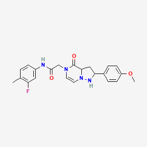 molecular formula C22H19FN4O3 B2492632 N-(3-fluoro-4-methylphenyl)-2-[2-(4-methoxyphenyl)-4-oxo-4H,5H-pyrazolo[1,5-a]pyrazin-5-yl]acetamide CAS No. 941907-00-2