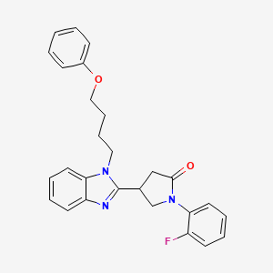 molecular formula C27H26FN3O2 B2492639 1-(2-氟苯基)-4-[1-(4-苯氧丁基)-1H-苯并咪唑-2-基]吡咯烷-2-酮 CAS No. 847396-18-3