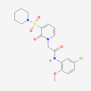 molecular formula C19H22ClN3O5S B2492640 N-(5-氯-2-甲氧苯基)-2-(2-氧代-3-(哌啶-1-基磺酰基)吡啶-1(2H)-基)乙酰胺 CAS No. 1251669-69-8