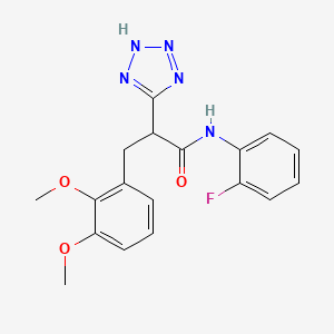 molecular formula C18H18FN5O3 B2492643 3-(2,3-dimethoxyphenyl)-N-(2-fluorophenyl)-2-(2H-tetrazol-5-yl)propanamide CAS No. 483994-77-0