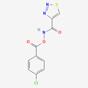 molecular formula C10H6ClN3O3S B2492644 N-[(4-chlorobenzoyl)oxy]-1,2,3-thiadiazole-4-carboxamide CAS No. 341965-59-1