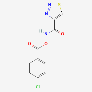 molecular formula C10H6ClN3O3S B2492644 N-[(4-クロロベンゾイル)オキシ]-1,2,3-チアゾール-4-カルボキサミド CAS No. 341965-59-1