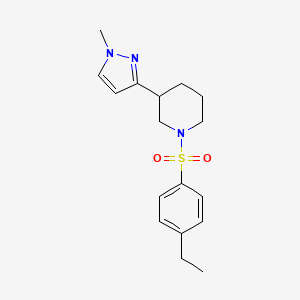 molecular formula C17H23N3O2S B2492648 1-((4-ethylphenyl)sulfonyl)-3-(1-methyl-1H-pyrazol-3-yl)piperidine CAS No. 2199137-22-7