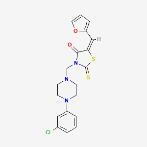 (5E)-3-{[4-(3-chlorophenyl)piperazin-1-yl]methyl}-5-(furan-2-ylmethylidene)-2-thioxo-1,3-thiazolidin-4-one
