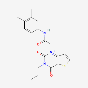 molecular formula C19H21N3O3S B2492653 N-(3,4-dimethylphenyl)-2-{2,4-dioxo-3-propyl-1H,2H,3H,4H-thieno[3,2-d]pyrimidin-1-yl}acetamide CAS No. 1260946-70-0