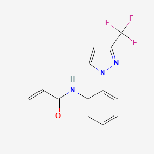 molecular formula C13H10F3N3O B2492656 N-[2-[3-(Trifluoromethyl)pyrazol-1-yl]phenyl]prop-2-enamide CAS No. 2305402-89-3