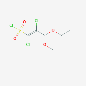molecular formula C7H11Cl3O4S B2492663 (E)-1,2-二氯-3,3-二乙氧基丙-1-烯-1-磺酰氯 CAS No. 2288032-87-9