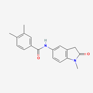 molecular formula C18H18N2O2 B2492665 3,4-dimethyl-N-(1-methyl-2-oxoindolin-5-yl)benzamide CAS No. 921838-14-4