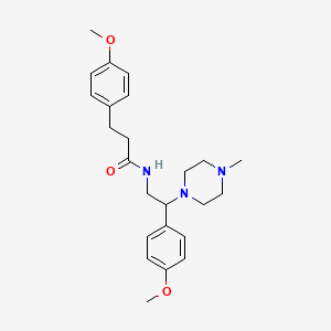 molecular formula C24H33N3O3 B2492666 3-(4-methoxyphenyl)-N-[2-(4-methoxyphenyl)-2-(4-methylpiperazin-1-yl)ethyl]propanamide CAS No. 906159-99-7