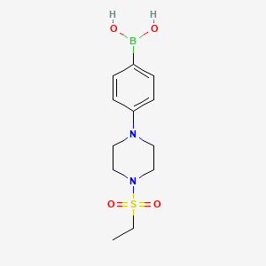 molecular formula C12H19BN2O4S B2492670 {4-[4-(Ethanesulfonyl)piperazin-1-yl]phenyl}boronic acid CAS No. 1428327-90-5