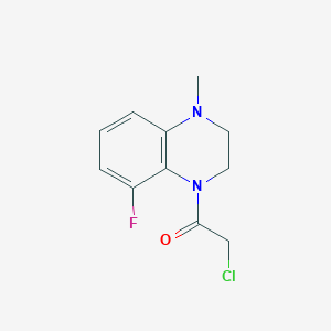molecular formula C11H12ClFN2O B2492679 2-Chloro-1-(8-fluoro-4-methyl-2,3-dihydroquinoxalin-1-yl)ethanone CAS No. 2411200-88-7