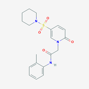molecular formula C19H23N3O4S B2492680 N-(2-methylphenyl)-2-[2-oxo-5-(piperidin-1-ylsulfonyl)pyridin-1(2H)-yl]acetamide CAS No. 1251557-25-1