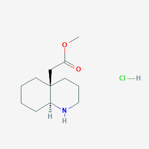 molecular formula C12H22ClNO2 B2492691 Methyl 2-[(4aR,8aS)-2,3,4,5,6,7,8,8a-octahydro-1H-quinolin-4a-yl]acetate;hydrochloride CAS No. 2361842-20-6