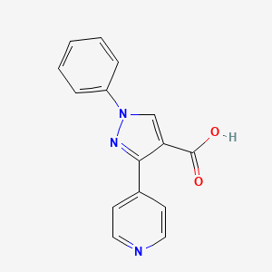 molecular formula C15H11N3O2 B2492695 1-phenyl-3-(pyridin-4-yl)-1H-pyrazole-4-carboxylic acid CAS No. 957354-76-6