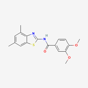 molecular formula C18H18N2O3S B2492696 N-(4,6-dimethyl-1,3-benzothiazol-2-yl)-3,4-dimethoxybenzamide CAS No. 325978-59-4
