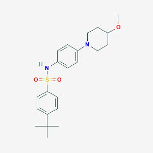 molecular formula C22H30N2O3S B2492701 4-tert-Butyl-N-[4-(4-Methoxypiperidin-1-yl)phenyl]benzol-1-sulfonamid CAS No. 1706011-95-1