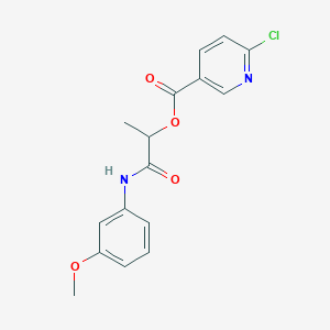 [1-(3-Methoxyanilino)-1-oxopropan-2-yl] 6-chloropyridine-3-carboxylate