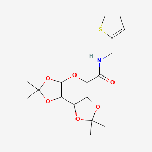 molecular formula C17H23NO6S B2492707 2,2,7,7-tetramethyl-N-(thiophen-2-ylmethyl)tetrahydro-3aH-bis([1,3]dioxolo)[4,5-b:4',5'-d]pyran-5-carboxamide CAS No. 1009039-13-7