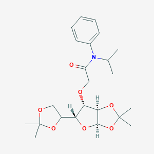 molecular formula C23H33NO7 B249271 2-{[(3aR,5R,6S,6aR)-5-(2,2-dimethyl-1,3-dioxolan-4-yl)-2,2-dimethyl-tetrahydro-2H-furo[2,3-d][1,3]dioxol-6-yl]oxy}-N-phenyl-N-(propan-2-yl)acetamide 
