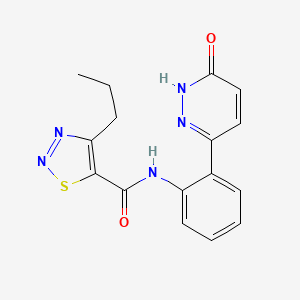 molecular formula C16H15N5O2S B2492715 N-(2-(6-oxo-1,6-dihydropyridazin-3-yl)phenyl)-4-propyl-1,2,3-thiadiazole-5-carboxamide CAS No. 1797775-60-0