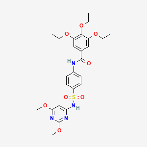 molecular formula C25H30N4O8S B2492716 N-[4-[(2,6-dimethoxypyrimidin-4-yl)sulfamoyl]phenyl]-3,4,5-triethoxybenzamide CAS No. 442152-09-2
