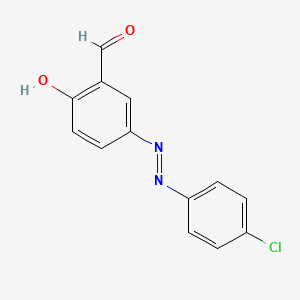 molecular formula C13H9ClN2O2 B2492717 5-[(E)-(4-クロロフェニル)ジアゼニル]-2-ヒドロキシベンズアルデヒド CAS No. 884195-36-2