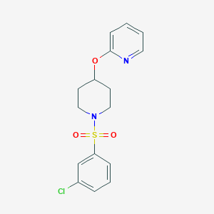 molecular formula C16H17ClN2O3S B2492720 2-((1-((3-Chlorophenyl)sulfonyl)piperidin-4-yl)oxy)pyridine CAS No. 1448133-32-1