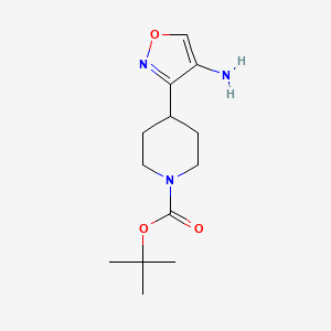 molecular formula C13H21N3O3 B2492722 叔丁基4-(4-氨基-1,2-噁唑-3-基)哌啶-1-甲酸酯 CAS No. 2375274-63-6