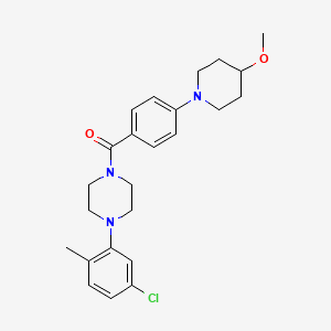molecular formula C24H30ClN3O2 B2492724 (4-(5-Chloro-2-methylphenyl)piperazin-1-yl)(4-(4-methoxypiperidin-1-yl)phenyl)methanone CAS No. 2034611-83-9