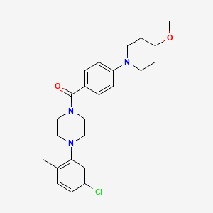 molecular formula C24H30ClN3O2 B2492724 1-(5-chloro-2-methylphenyl)-4-[4-(4-methoxypiperidin-1-yl)benzoyl]piperazine CAS No. 2034611-83-9