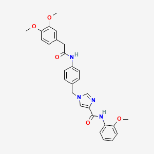 molecular formula C28H28N4O5 B2492725 1-(4-(2-(3,4-dimethoxyphenyl)acetamido)benzyl)-N-(2-methoxyphenyl)-1H-imidazole-4-carboxamide CAS No. 1251709-37-1
