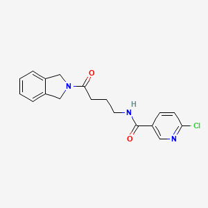 molecular formula C18H18ClN3O2 B2492727 6-氯-N-[4-(1,3-二氢异喹啉-2-基)-4-氧代丁基]吡啶-3-甲酰胺 CAS No. 1385376-72-6
