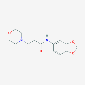 molecular formula C14H18N2O4 B249273 N-Benzo[1,3]dioxol-5-yl-3-morpholin-4-yl-propionamide 