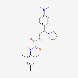 molecular formula C25H34N4O2 B2492730 N1-(2-(4-(dimethylamino)phenyl)-2-(pyrrolidin-1-yl)ethyl)-N2-mesityloxalamide CAS No. 900005-94-9