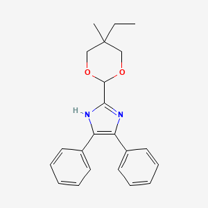 molecular formula C22H24N2O2 B2492733 2-(5-Ethyl-5-methyl-1,3-dioxan-2-yl)-4,5-diphenyl-1H-imidazole CAS No. 14073-22-4