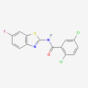 molecular formula C14H7Cl2FN2OS B2492735 2,5-dichloro-N-(6-fluoro-1,3-benzothiazol-2-yl)benzamide CAS No. 476297-87-7