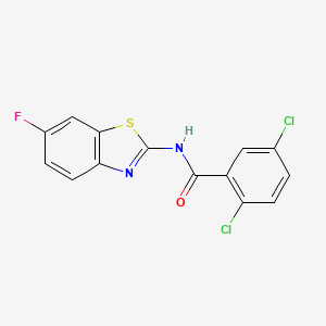 molecular formula C14H7Cl2FN2OS B2492735 N-(6-fluoro-1,3-benzothiazol-2-yl)-2,5-dichlorobenzamide CAS No. 476297-87-7