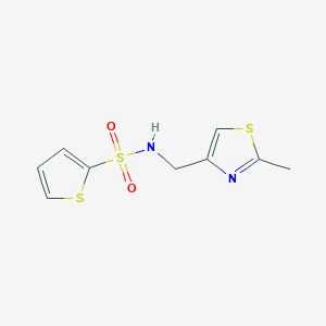 molecular formula C9H10N2O2S3 B2492743 N-((2-methylthiazol-4-yl)methyl)thiophene-2-sulfonamide CAS No. 863510-83-2