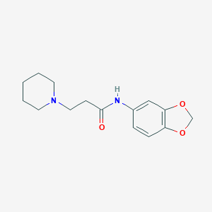 molecular formula C15H20N2O3 B249275 N-(1,3-benzodioxol-5-yl)-3-(piperidin-1-yl)propanamide 