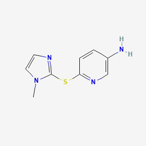 molecular formula C9H11ClN4S B2492750 6-[(1-methyl-1H-imidazol-2-yl)sulfanyl]pyridin-3-amine CAS No. 1322605-10-6