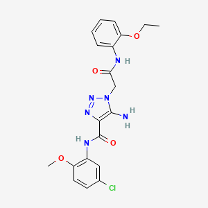 molecular formula C20H21ClN6O4 B2492756 5-氨基-N-(5-氯-2-甲氧基苯基)-1-(2-((2-乙氧基苯基)氨基)-2-氧代乙基)-1H-1,2,3-三唑-4-甲酰胺 CAS No. 865655-16-9