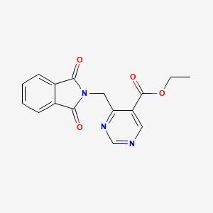 molecular formula C16H13N3O4 B2492757 ethyl 4-[(1,3-dioxo-2,3-dihydro-1H-isoindol-2-yl)methyl]pyrimidine-5-carboxylate CAS No. 1803586-41-5