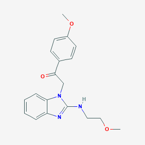 molecular formula C19H21N3O3 B249276 2-{2-[(2-methoxyethyl)amino]-1H-benzimidazol-1-yl}-1-(4-methoxyphenyl)ethanone 