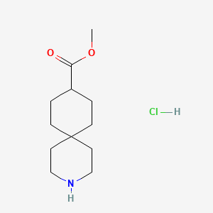 molecular formula C12H22ClNO2 B2492763 Methyl 3-azaspiro[5.5]undecane-9-carboxylate hydrochloride CAS No. 2361645-26-1